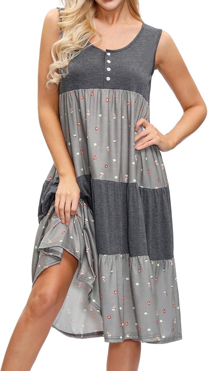 night dress with buttons