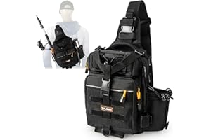 YVLEEN Fishing Tackle Backpack Storage Bag，Water-Resistant Fishing Backpack with Rod Holder，Fishing Gear Bag Gift for Men