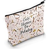 VAMSII Pilates Teacher Appreciation Gift Only Hotties Do Pilates Makeup Bag Pilates Instructor Cosmetic Bag Pilates Merch (Only Hotties Do Pilates M)