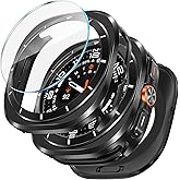 LETOID 3 in 1 Metal Case for Samsung Galaxy Watch Ultra/Ultra 2 Screen Protector 47mm, Stainless Steel Protective Bumper Face, Hard PC Back Cover and 9H Tempered Glass Film for 7 Ultra & 8 Ultra