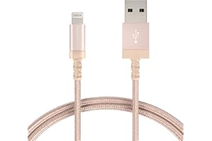 �鶹�� Basics Nylon Braided Lightning to USB A Cable, MFi Certified iPhone Charger, Gold, 3-Foot