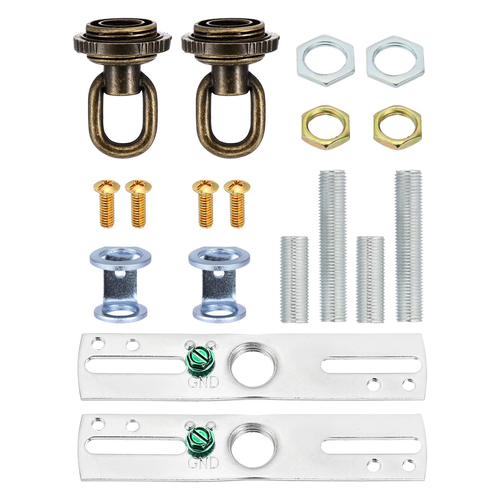 PATIKIL 4" Universal Light Fixture Cross Bar Kit, 2set 1/4 IP Center Ceiling Light Plate Mounting Bracket Canopy Hardware Repair Set with Loop, Bronze