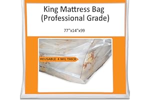 MOVINGHOST King Mattress Bag Cover for Moving Storage - Plastic Protector 4 Mil Thick Supply -Fits California King and Queen as Well