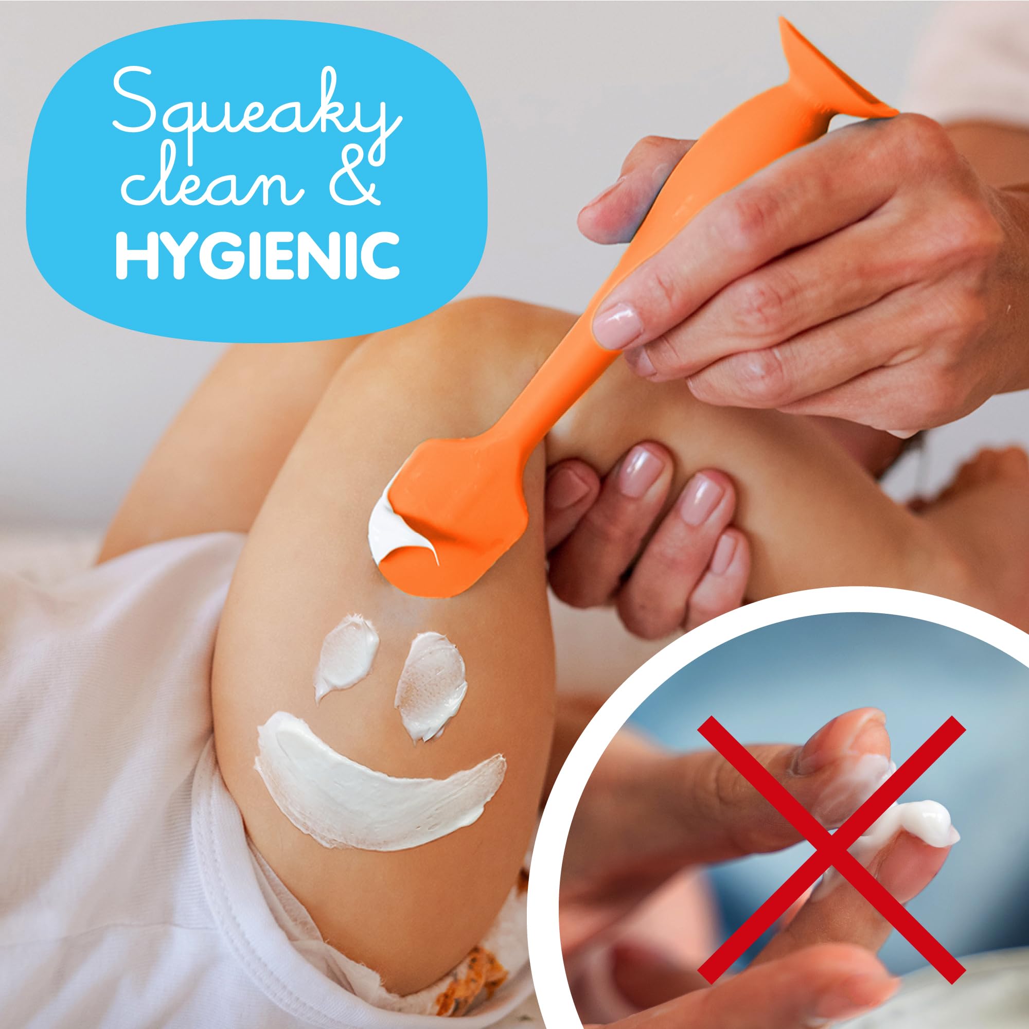 Bumco Diaper Cream Spatula (2-Pack) - BPA-Free Diaper Bag Essentials, Soft & Flexible Butt Spatula Baby, Mom-Invented Butt Paste Spatula, Diaper Cream Applicator, Bumco Baby Bum Brush, Diaper Spatula