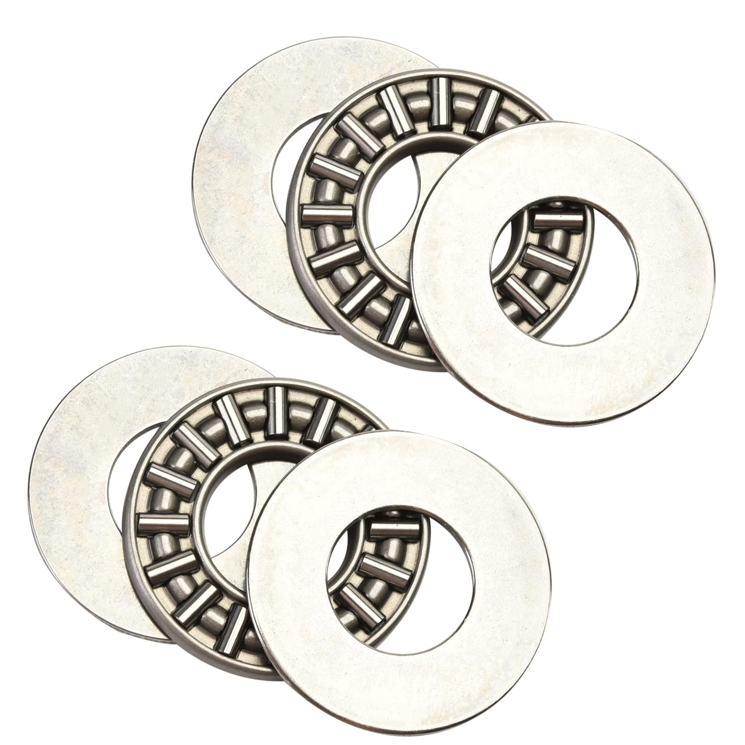 Othmro AXK1226+2AS Needle Roller Thrust Bearings with 2 Washers, 12mm Inner Diameter 26mm OD 4mm of Thickness, GCr15 Hardness 2 Pcs 1pcs