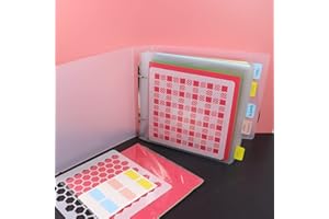 NEGEMEL Cookie Stencil Storage Binder Die Cut And Stamp Storage Holder Baking Stencil Organizer Scrapbooking Cutting Dies Storage Stencil Holder Organizer Stencil Binder (2Pockets x 50Pages)