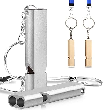 Amazon Co Jp 緊急ホイッスル 4パック ホイッスル ランヤードダブルチューブ付き 大音量安全ホイッスル ランヤードキーチェーン付き 登山 ハイキング キャンプ 釣り ボート ハンティング用 スポーツ アウトドア