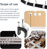 Fippy 600PCS Cable Clips Black White Nail Assortment 4-12mm Wire Management view 5