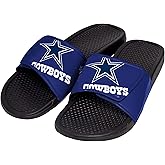 FOCO mens NFL Team Cropped Big Logo Shower Sport Slide Flip Flop Sandals