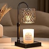 Hong-in Dark Grey Candle Warmer Lamp with Timer -Dimmable Adjustable Height Wax Melt Warmer for Jar Candles,Vintage Home Decor with Elegant Clear Glass,Birthday Gifts for Women, Mom, Friend, Sister