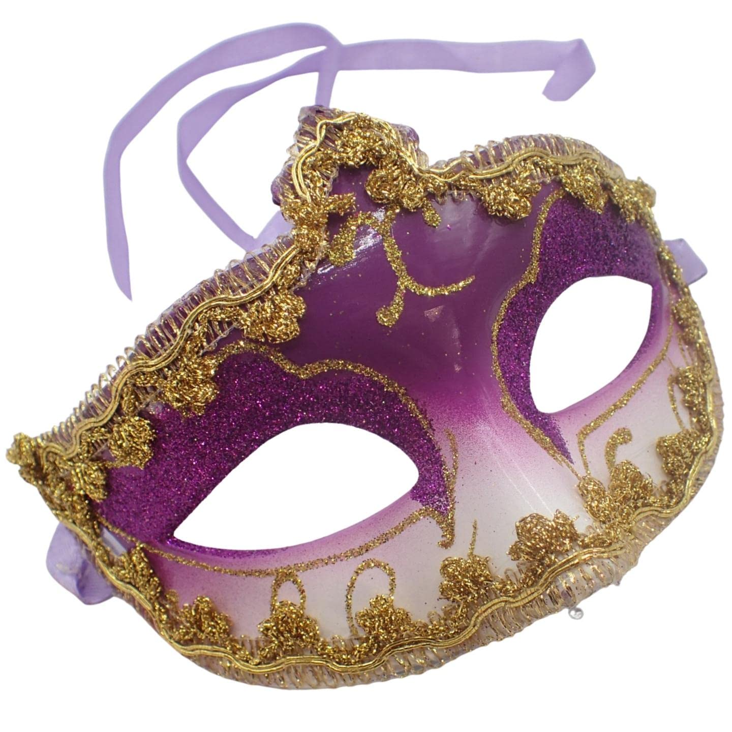 Topkids Accessories Masquerade Mask For Women and Men, Venetian Mask Halloween Mask, Masks for Masquerade Ball, Fancy Dress Adult, Cosplay accessories (Gold Purple) — image 1