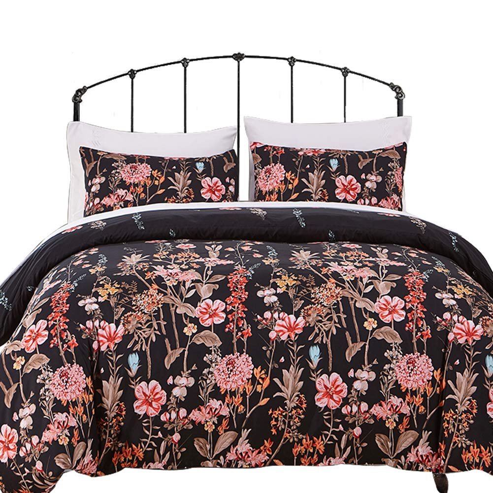 Hotniu 3 Piece Pattern Duvet Cover Set - All-Season Soft Light-Weighted Bedding Set - Comfortable Breathable Luxurious Printed Comforter Cover with 2 Pcs Pillow Cover (Single Size, Pattern #2010)