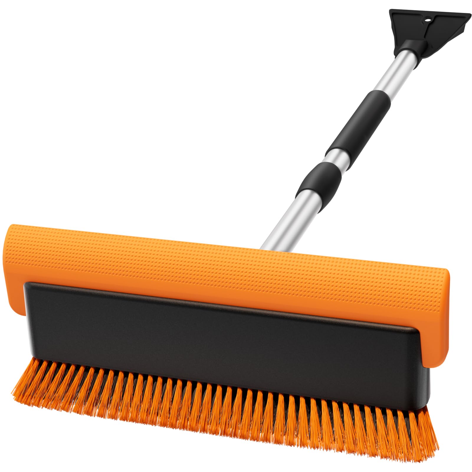 Photo 1 of 16" Large Snow Brush for Car Windshield,Non-Scratch Snow Scraper,55" Extendable Snow Broom with Foam Grip,Snow Remover for Cars, Truck, SUV (Orange, Large)