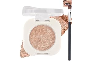 Single Glitter Eyeshadow, Sparkly Shimmer Glitter Eye Shadow Highlighter Palette Makeup, High Pigment Waterproof Champagne Pr
