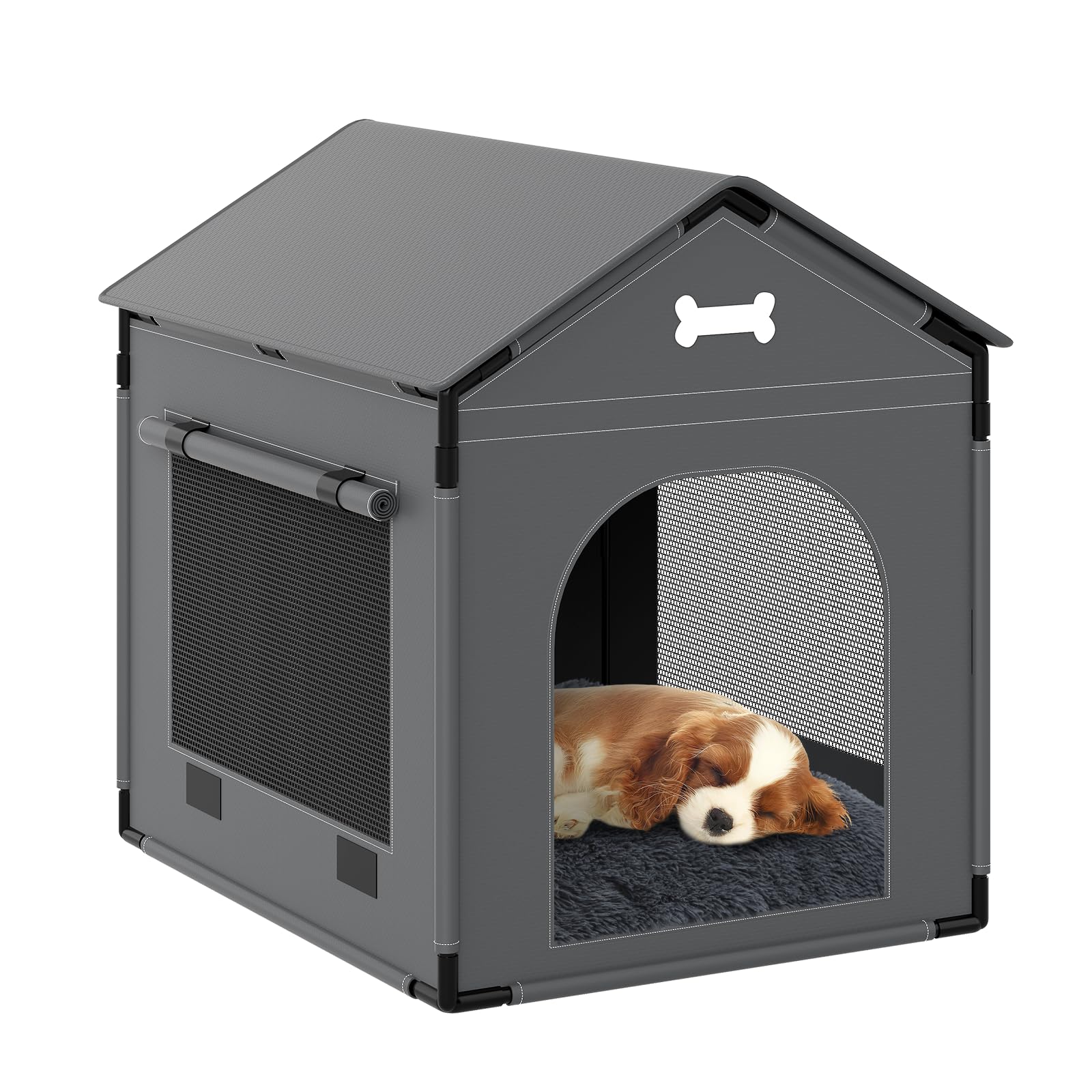 Photo 1 of ***MISSING PARTS***
MISSING FRAME****
Dog House Indoor, Large Doghouse Soft with Frame, Waterproof Pet House for Medium Large Dogs with Oxford Fabric, Warm Indoor Dog House Bed with Soft Cushion, 27.56x21.26x26.77in, Dark Gray