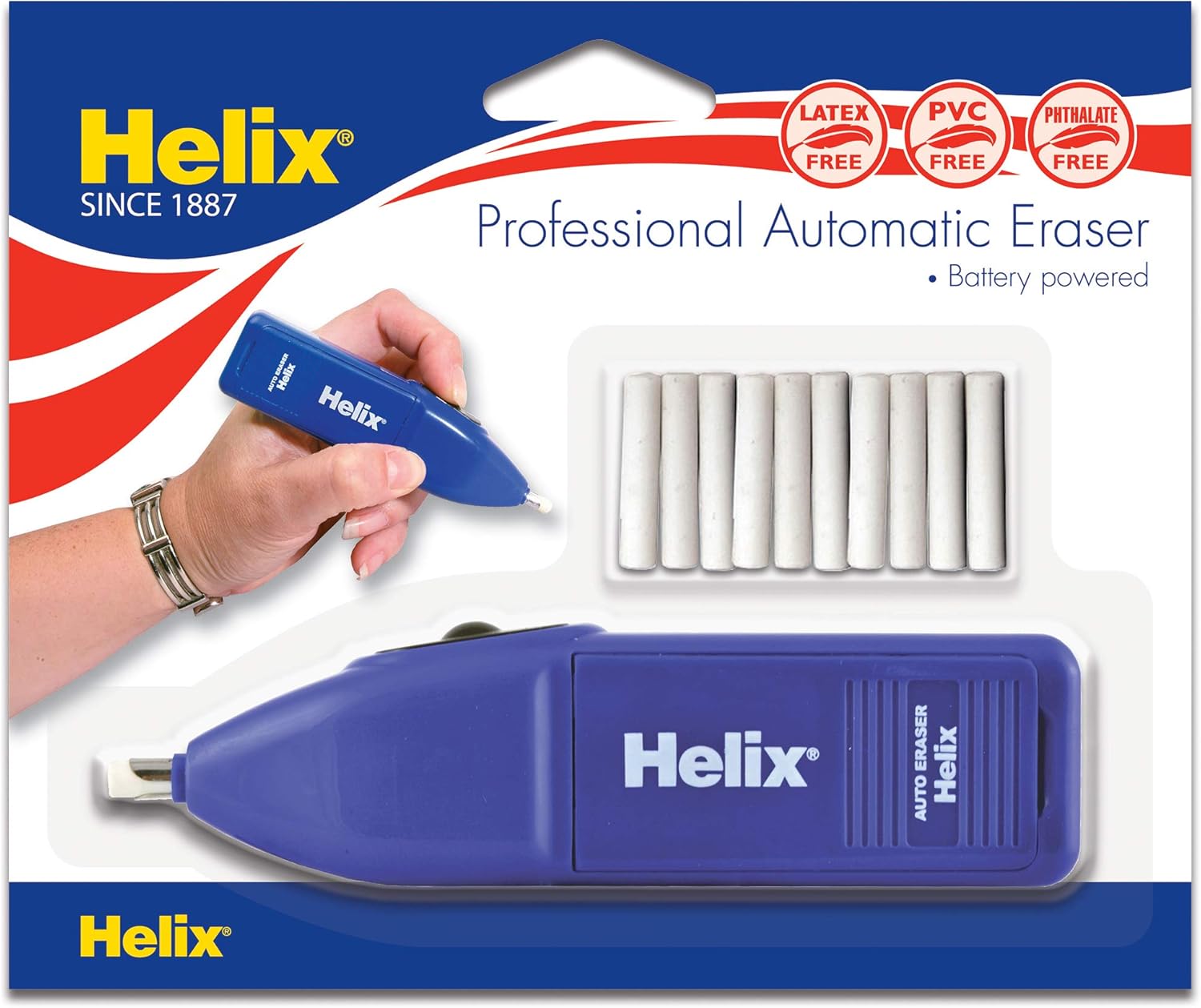 Helix Auto Eraser, 1 Eraser (19060) Erasers & Correction Supplies