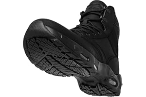 LARNMERN Non Slip Mens Boots Slip Resistant Work Shoes Sole-Cushion Side Zipper Comfort Botas Militares Hombre Zapatos de Trabajo Black