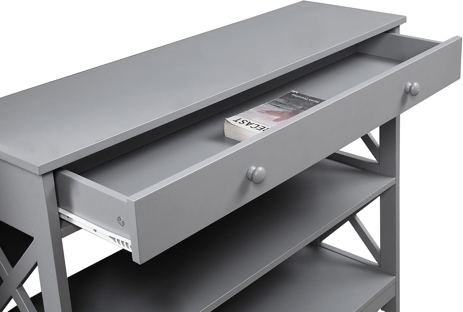Convenience Concepts Oxford 1 Drawer Console Table, White: Kitchen & Dining