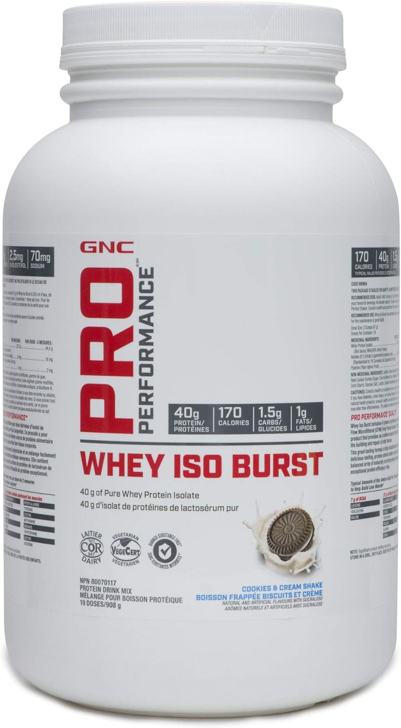 GNC Pro Performance® Whey Iso Burst Cookies & Cream Shake, 19