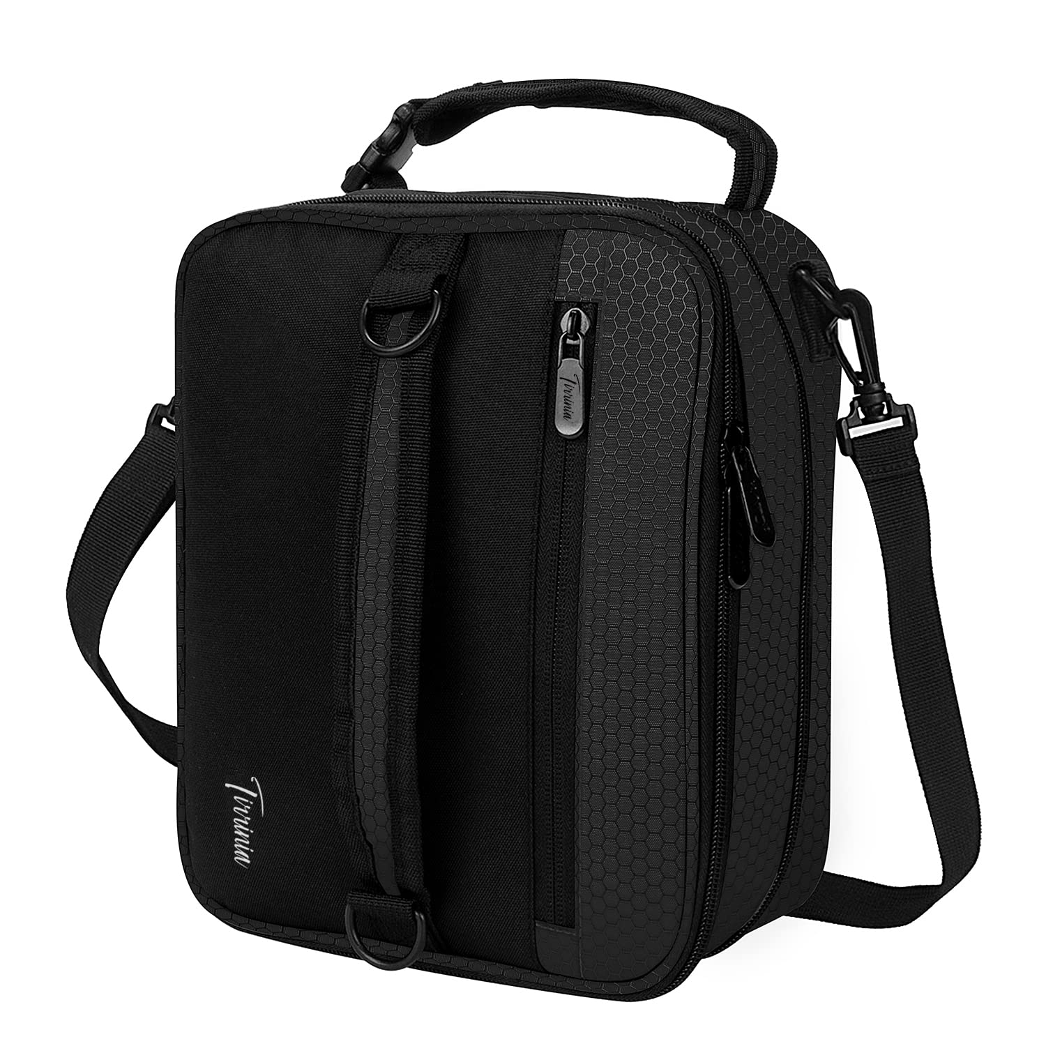 Kato Tirrinia Expandable Insulated Lunch Bag, 16L Large Lunch Cooler Bag with Shoulder Strap for Men and Women, Leakproof Lunch Box Bag, Suitable for Work School Picnic Camping Beach Travel, Black
