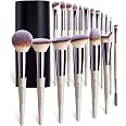BS-MALL Makeup Brush Set 18 Pcs Professional Foundation Powder Concealers Eyeshadow Blush Synthetic Makeup Brushes with Label