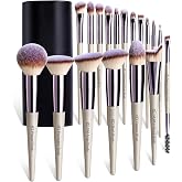 BS-MALL Makeup Brush Set 18 Pcs Professional Foundation Powder Concealers Eyeshadow Blush Synthetic Makeup Brushes with Label