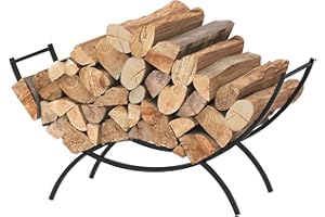 FAGIGY Firewood Rack Indoor,37inch Outdoor Wood Rack for Firewood,Waterproof Rustproof Stable Log Holder and Fireplace Decor