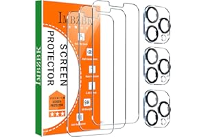 IMBZBK 3 Pack Screen Protector for iPhone 13 Pro Max with 3 Camera Lens Protector Tempered Glass Accessories Protector de Pantalla
