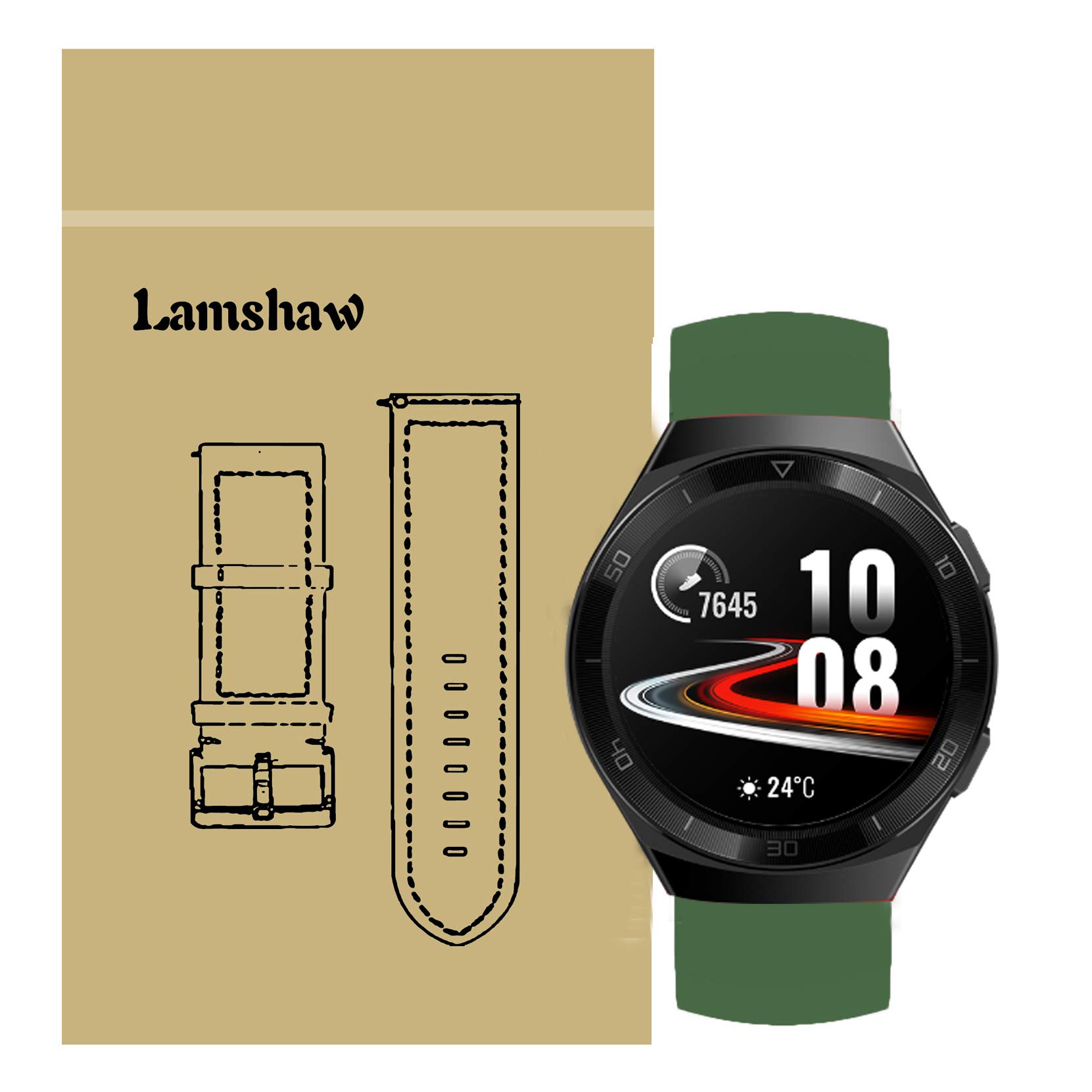 Compatible for Huawei Watch GT 2e Bands, LvBu Sport Silicone Replacement Strap Compatible for Huawei Watch GT2e 46mm Smartwatch (Green)