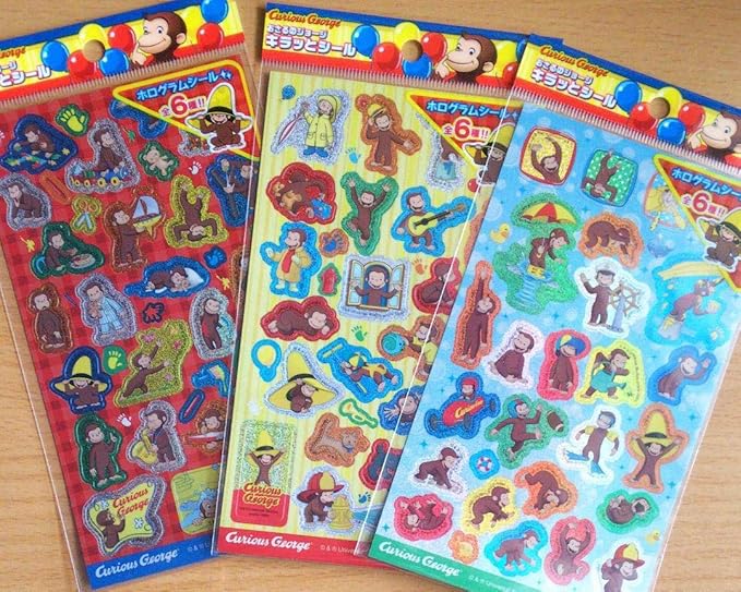 Amazon おさるのジョージ キラッとシール 3枚セット セリア アイドル 芸能人グッズ 通販