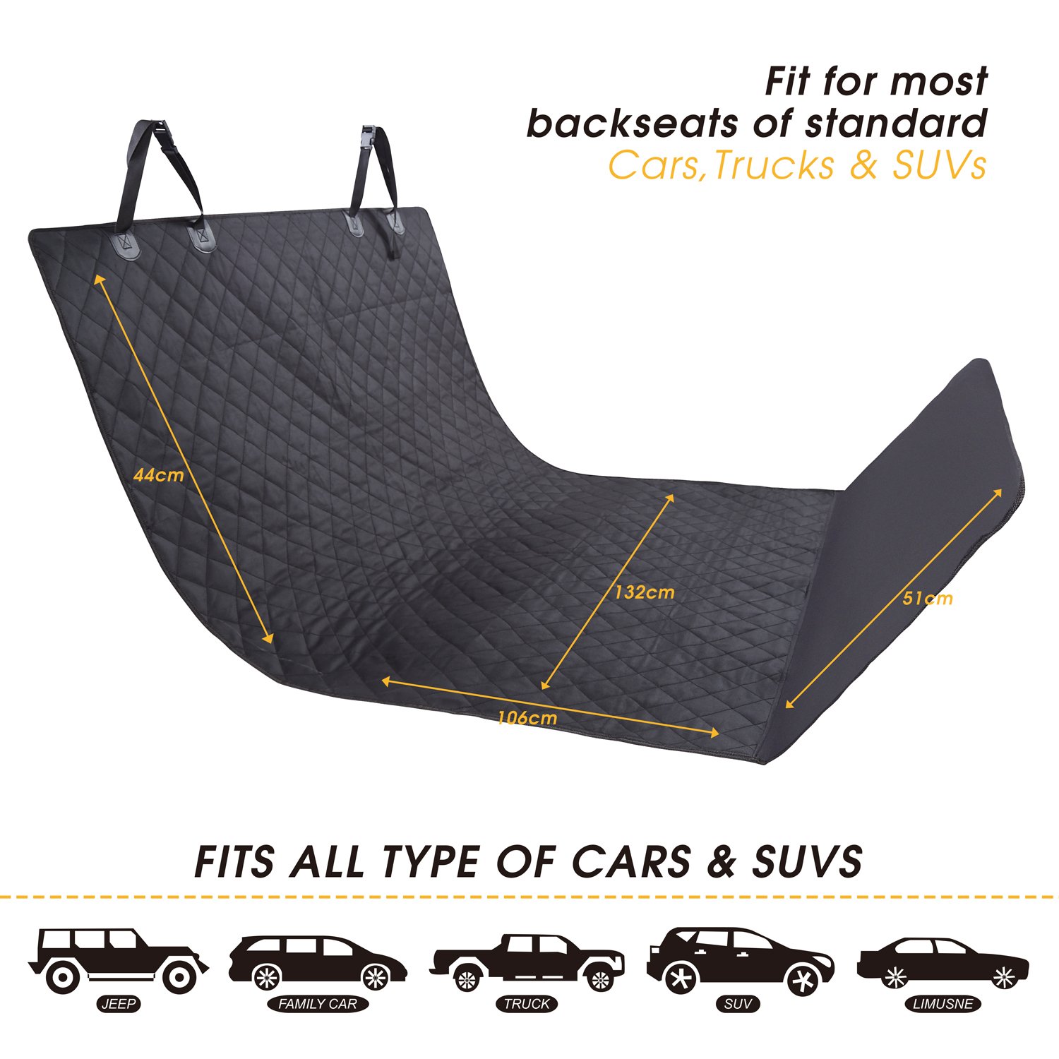 Car Boot Cover for Dogs, Boot Liner Protector – Waterproof, Washable, Dirt Resistant | Soft Nonslip Mat + Bumper Flap | Protective Blanket for Cargo Liner | Trunk Travel Blanket for Cars, SUVs, Trucks