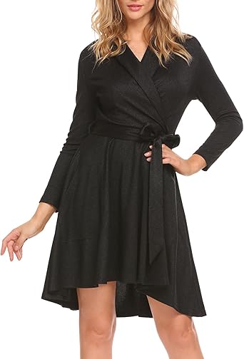 plunge neck wrap dress