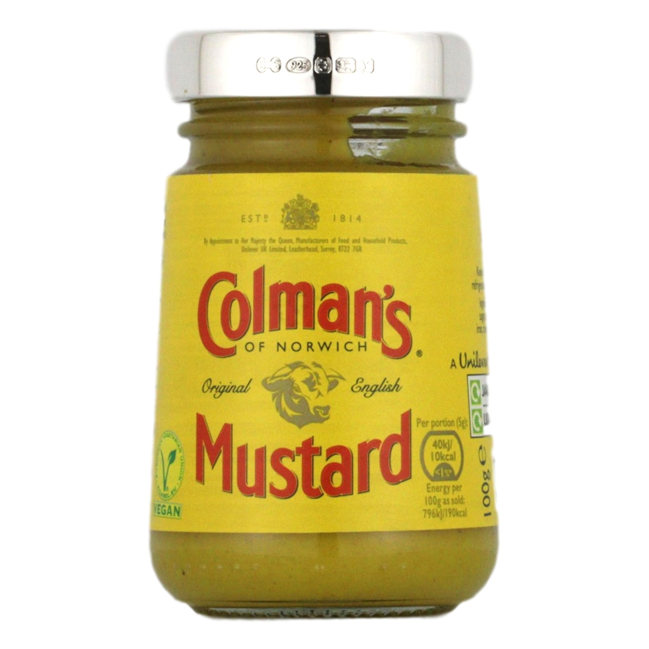CATORS Sterling Silver Lid - Colman's Mustard Jar (170 grams) - Luxury Lid for Mustard Jars Made From Sterling Silver. Sturdy, Reusable & Washable