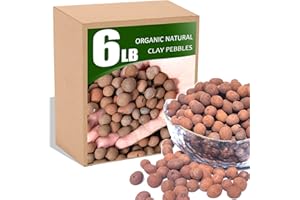 MDPQT 6LB Organic Expanded Clay Pebbles,for Soil Hydroponic Rocks Orchids,Indoor Plants,Succulents (6)