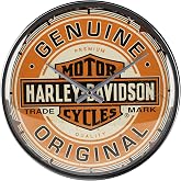 Nostalgic-Art Retro wall clock, &Oslash; 31 cm, Harley-Davidson &ndash; Genuine Original &ndash; Gift idea for bikers, Official License Product (OLP), large kitchenclock, vintage design