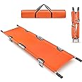 Folding Stretcher for Medical Emergency with Heavy Duty Handles, Straps and Carrying Case, High-Grade Aluminum Alloy Portable Travel Emergency Medical Stretcher for Patient Transport