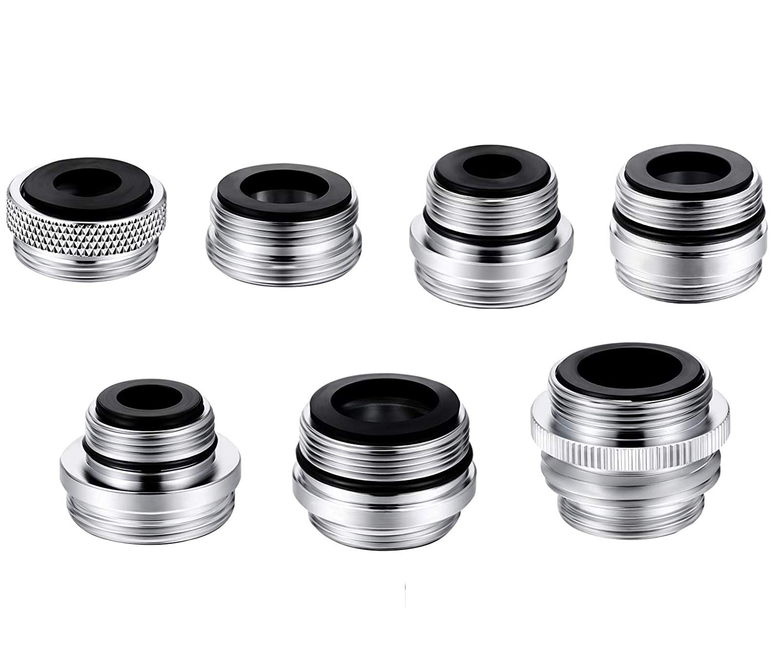 YJZ 7pcs/set Faucet Aerator Adapter Kit,Brass Kitchen Faucet Accessories Adapter Kit, Female to Male Faucet Adapters for Garden Hose, Sink Sprayers,Water Filters