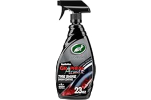 Turtle Wax Hybrid Solutions Graphene Acrylic Tire Shine Spray Coating, Long-Lasting Rich Black Shine, No-Sling, Water-Resistant Tire Dressing with UV and Dirt Repellent Protection, 23oz (Pack of 1)