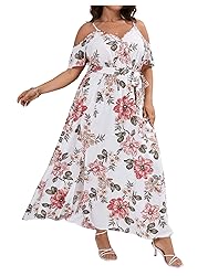 Floerns Women's Plus Size Cold Shoulder Short
