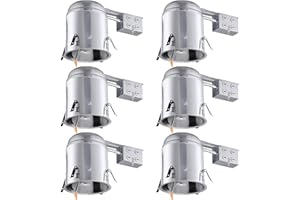 TORCHSTAR 6 Inch Remodel Recessed Light Housing, Air Tight IC Rated Aluminum Remodel LED Can, TP24 Connector Included for Rec