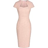 GRACE KARIN Women's Gorgeous Pencil Dress Cap Sleeve Tweed Pencil Dress for Work