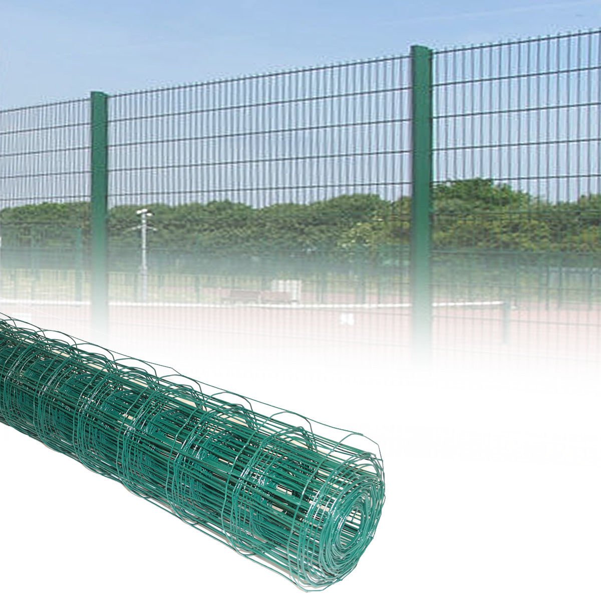 Marko Fencing PVC Green Plastic Coated Metal Garden Fence Mesh (0.9M ...