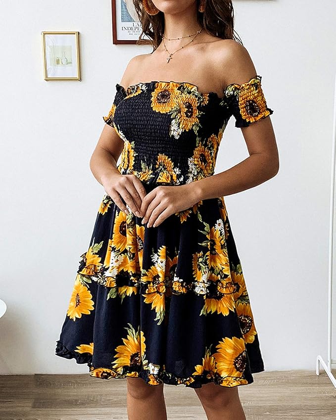 strapless sunflower dress