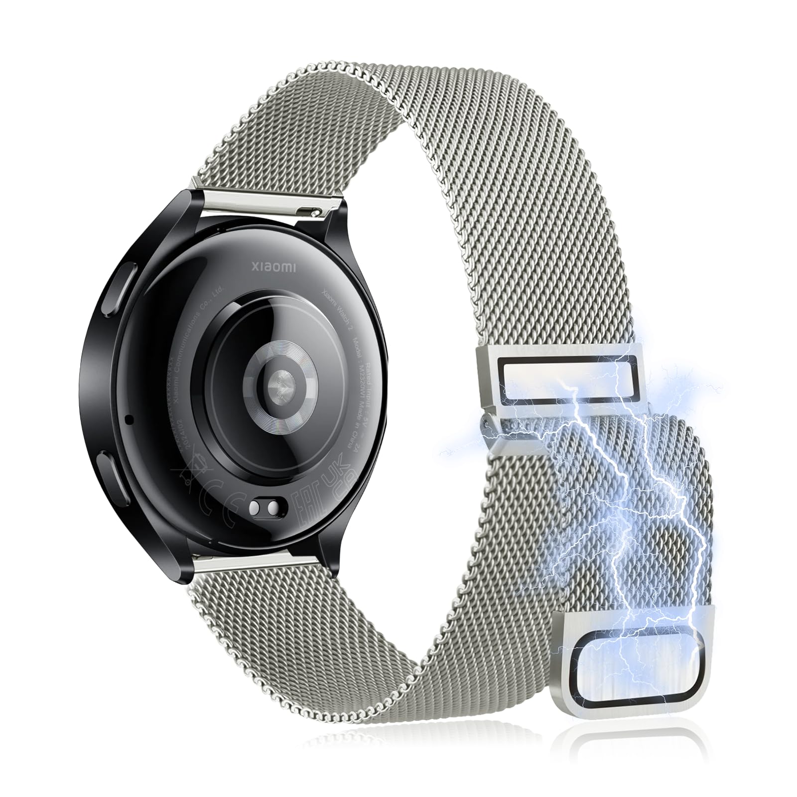 KoGiio 22 mm Watch Strap for Huawei Watch GT 5 Pro 46mm/ 5 46mm, Magnetic Metal Replacement Strap Starlight