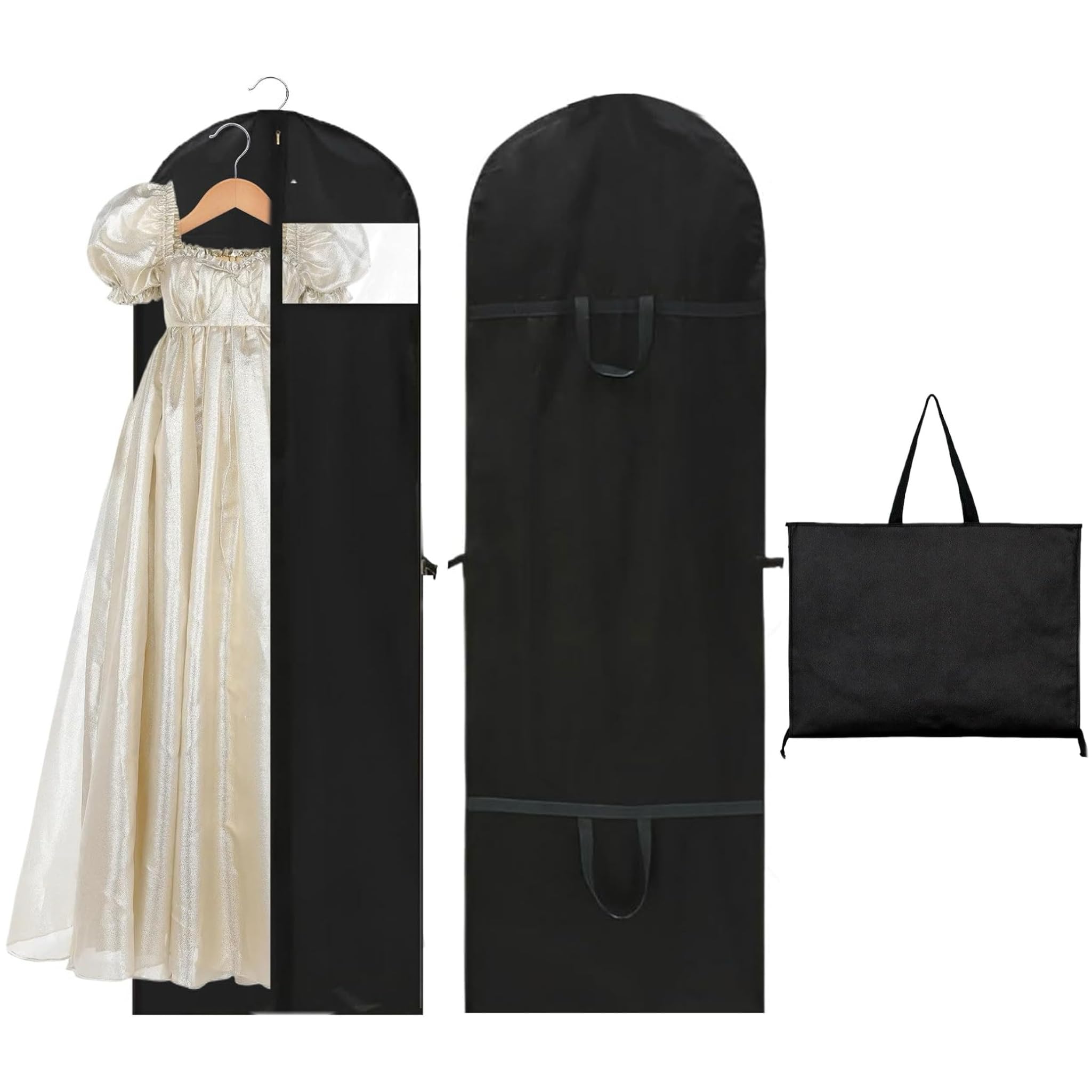 1Pack Waterproof Dress Bags Covers Long,180x60 CM Long Dress Bags Covers,Polyvinyl alcohol,Zipper Closure,Suit Bag for Hanging Clothes,Clothes Covers for Storage and Travel