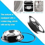SUOXU Stainless Steel Non-Slip Cat Bowl Set of 3 Black Red Multi-Purpose view 3