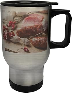 Fleisch-Fest Salami Italien New World Chef Edelstahl Thermischer Reisebecher 14oz 400ml Becher Tasse b958ts