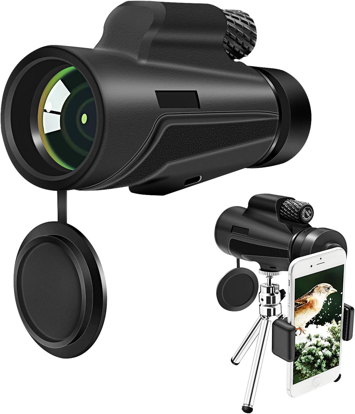 Monocular Telescope,12x50 High Defination Monocular with Smartphone Holder & Tripod for Adults Kids Scope Bird Watching Hunting Camping Hiking Travel Scenery