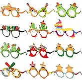 Meooeck 24 Pairs Mexican Fiesta Eyeglasses Cinco De Mayo Paper Glasses Taco Cactus Fiesta Mexican Party Decoration