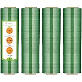 PSBM Tinted Green Plastic Stretch Film/Wrap 18" x 1500' 47 GA 4 Rolls | Stretch Wrap, Heavy Duty Plastic Film, Industrial Strength Shrink Packaging for Moving, Packing, Shipping, Warehouse Storage